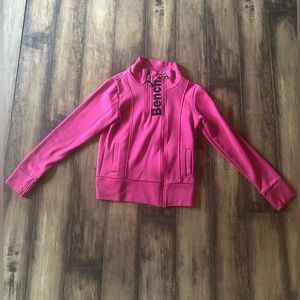 Size small pink Bench zip up sweater. Fits a bit small.